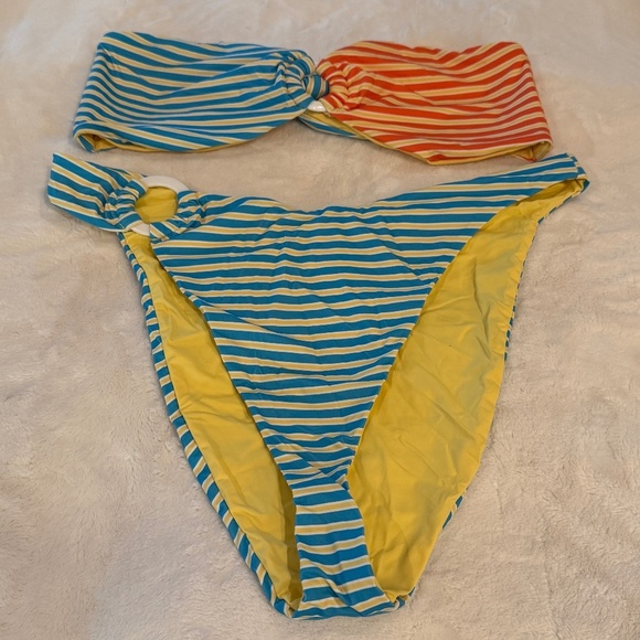 New! SET Dippin' Daisy's Striped Bikini Lotus Top & Haven Bottom 31457 - Picture 3 of 11